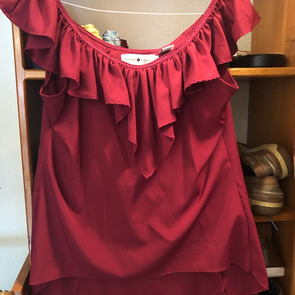 Magenta ruffle top